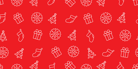Seamless Pattern of Christmas Illustrations Background Design.
クリスマスイラストのシームレスパターン・背景素材