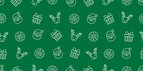 Seamless Pattern of Christmas Illustrations Background Design.
クリスマスイラストのシームレスパターン・背景素材