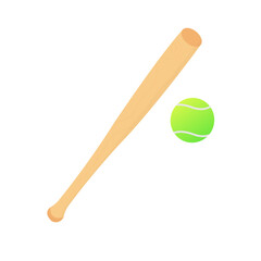 vector of baseball and baseball bat