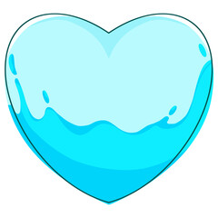 Water forming a heart shape illustration isolated on transparent background