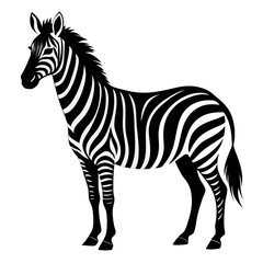 Standing Zebra Vector Silhouette
