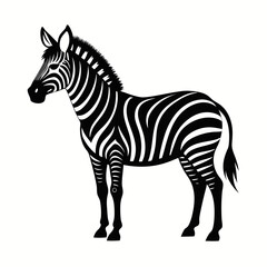 Fototapeta premium Standing Zebra Vector Silhouette