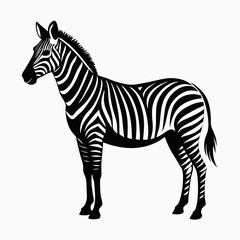 Standing Zebra Vector Silhouette