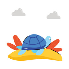 Turtle vector sticker EPS 10 file
