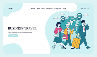 Business Travel. Flat Vector Illustration