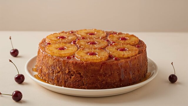 Pineapple caramel cake made from scratch