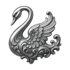 Fototapeta premium PNG Elegant silver swan ornament