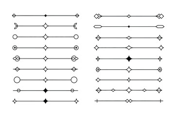 Set of Decorative Element Lines, Borders and Page Rule Frames  Vintage Ornamental Vector Collection

