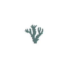 sea corals and seaweed silhouette
