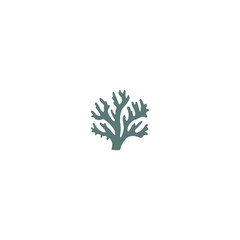 sea corals and seaweed silhouette