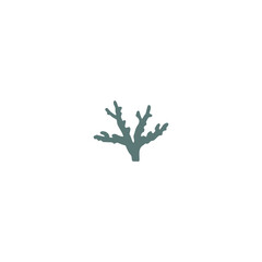sea corals and seaweed silhouette