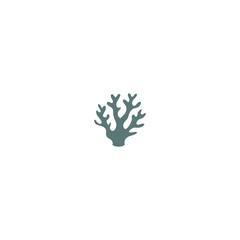 sea corals and seaweed silhouette