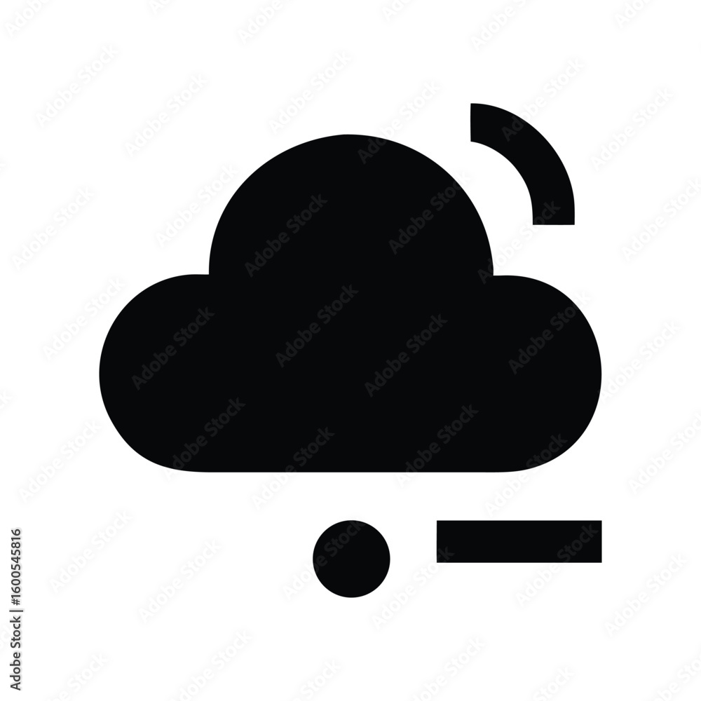 Poster cloud with signal and editing elements in simple black and white