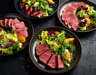 Carnes con ensalada fresca