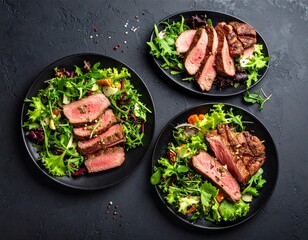 Carnes con ensalada fresca