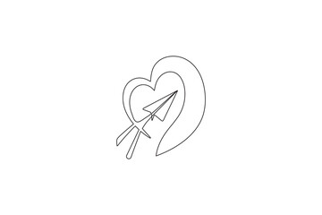 Paper plane continuous one line drawing vector illustration
