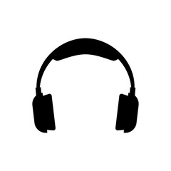 Minimal Vector Headphones – Simple Audio Icon Black