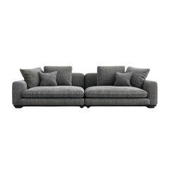 Modern gray sofa with plush cushions and stylish design, perfect for contemporary living spaces. Ideal for comfort and relaxation in any room