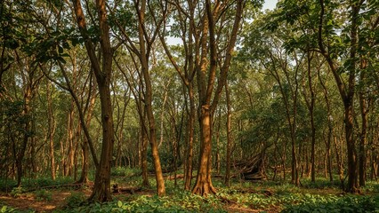 Fototapeta premium Timber from Southeast Asian Teak Trees