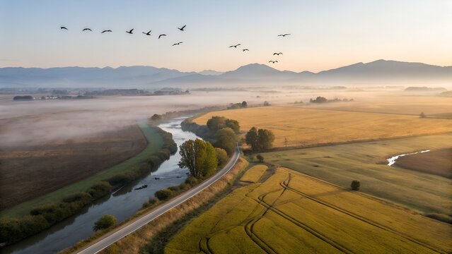 river in the morning