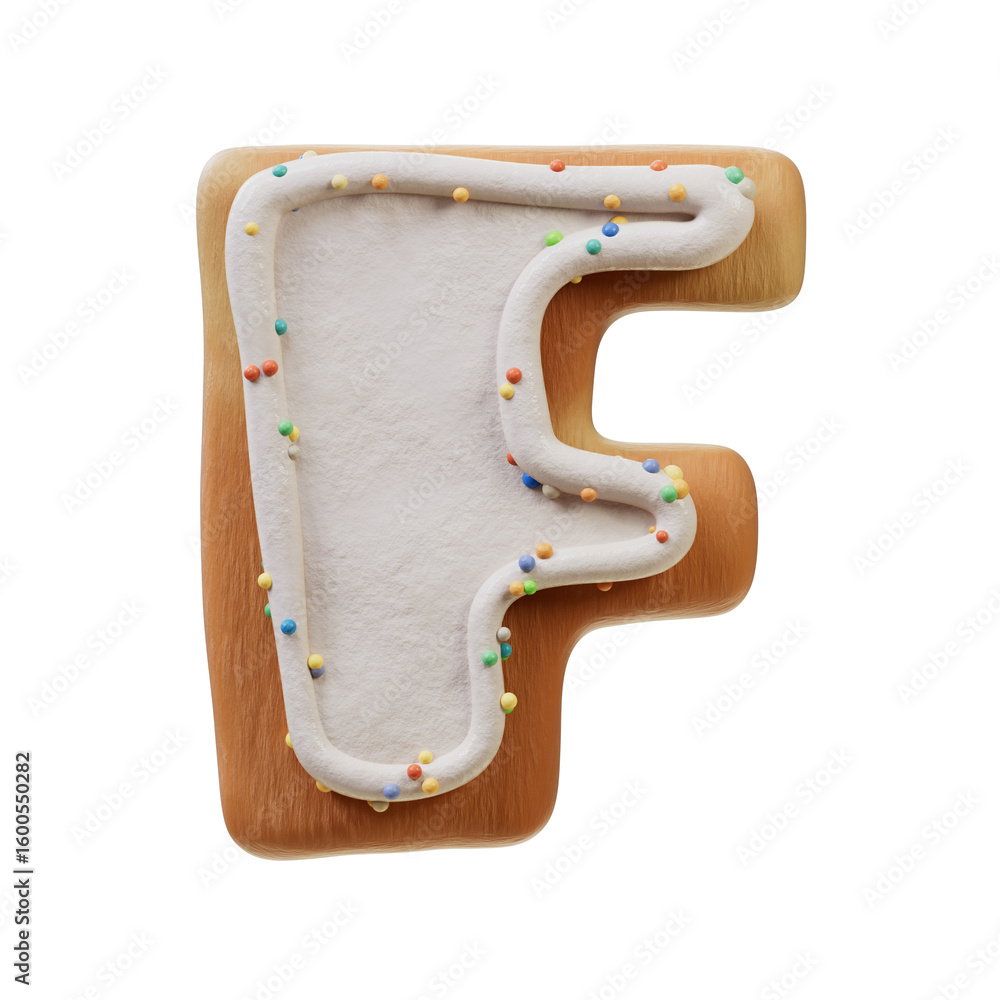 Fototapete 3d font.biscuit donut font concept. isometric alphabet. numbers and letters. 3d rendering isolated o
