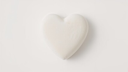 Isolated heart-form marshmallow sweet on white background, celebrating Valentine's holiday