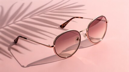 sunglasses on pink background