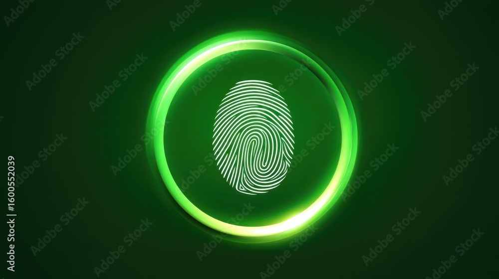 Poster futuristic fingerprint scan for biometric authentication. digital identity concept for secure access
