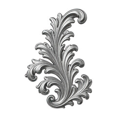 PNG Elegant ornate silver flourish