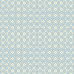 Classic and elegant geometric graphic patterns, floral patterns, light blue and cream, which are simple vintage tones, look clean and suitable for interior decoration or textiles that require