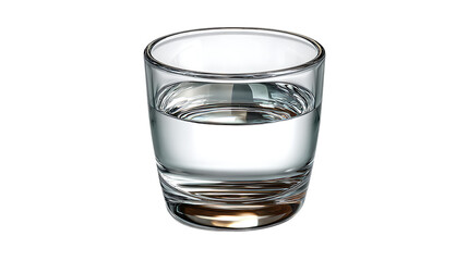 Clear glass filled with water isolated on transparent background