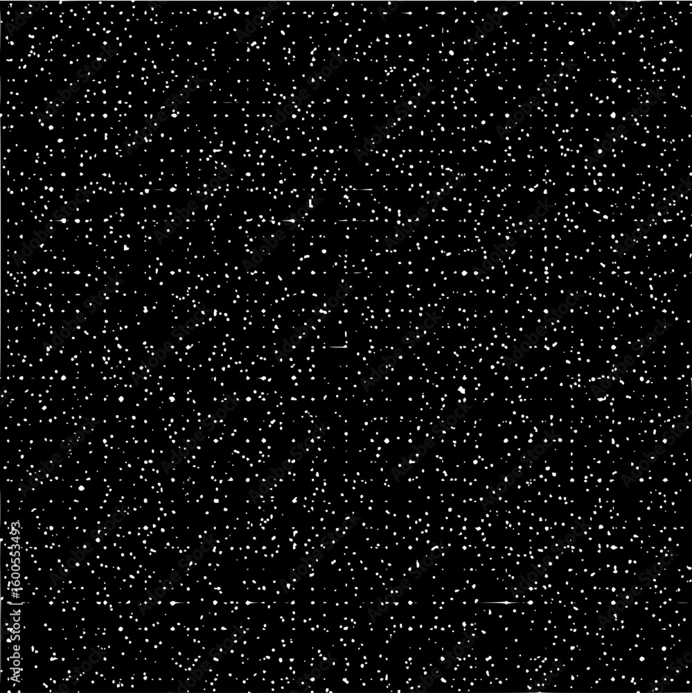 Poster scattered white dots on black background creating a starfield effect with random distribution and co