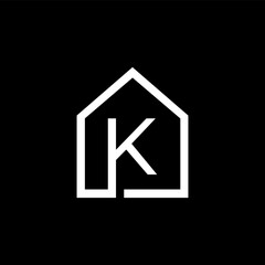 K logo letter home icon black