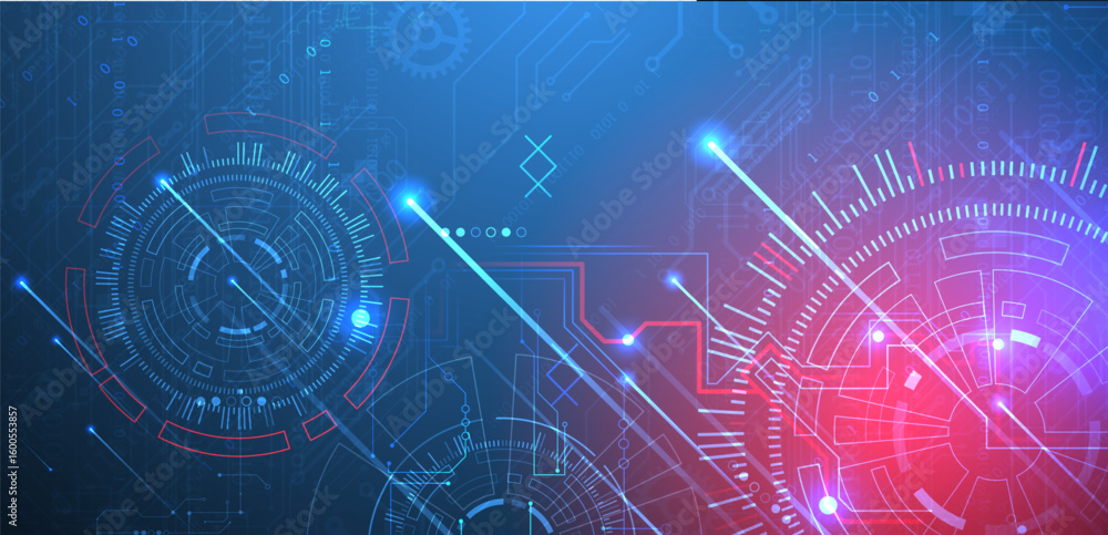 Poster abstract background. scientific and technological concept with the use of technical elements formed 