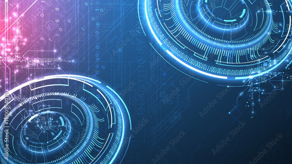 Poster abstract background. scientific and technological concept with the use of technical elements formed 