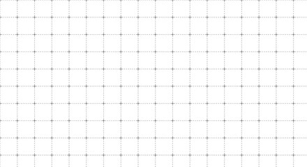 White background with geometric square grid and dotted markers leaving white space. Illustration on graph paper: template for educational, architectural and mathematical drawings