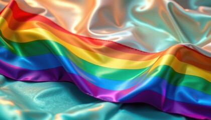 a luxury lgbt pride background with pearlized surfaces and soft pride glow, with deep emerald and pride accents, perfect for luxury fashion house pride campaigns.
