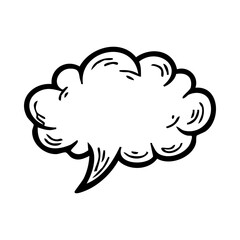 Hand drawn speech bubble vector illustration, cloud bubble, thought bubble, comic bubble, conversation bubble, message bubble