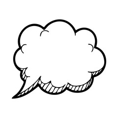Hand drawn speech bubble vector illustration for dialogue, conversation, thoughts and communication design element graphic