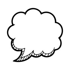 Hand drawn cloud speech bubble vector illustration for communication and message design element concept graphic art