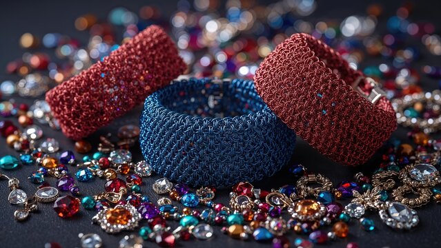 Assorted Vibrant Byzantine Style Chainmail Bracelets