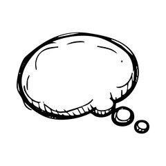 Hand drawn speech bubble vector illustration for quote text balloon message icon communication graphic design asset