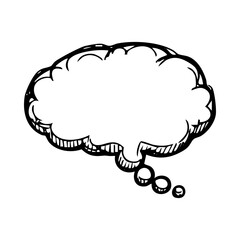 Hand drawn speech bubble vector illustration, comic speech bubble, thought bubble, Hand drawn speech bubble design element