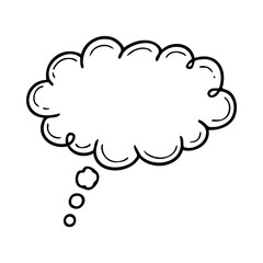 Hand drawn thought bubble vector speech bubble illustration cloud shape comic balloon thinking graphic design element design 100