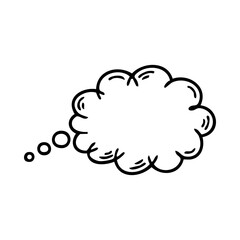 Hand drawn doodle style thought bubble vector illustration for comic, speech, and message design element vector art