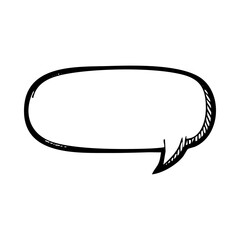 Hand drawn illustration of a Hand drawn speech bubble vector graphic for communication and message design element use