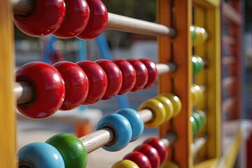Colorful abacus, close-up