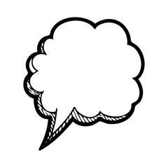 Hand drawn speech bubble vector illustration for communication, dialogue, and conversation graphic design element use case