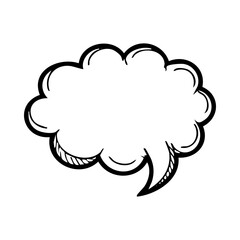Hand drawn speech bubble vector illustration for communication and message design element with sketch style art