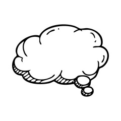 Hand drawn doodle speech bubble vector illustration for message cloud comic balloon drawing conversation and thought 100